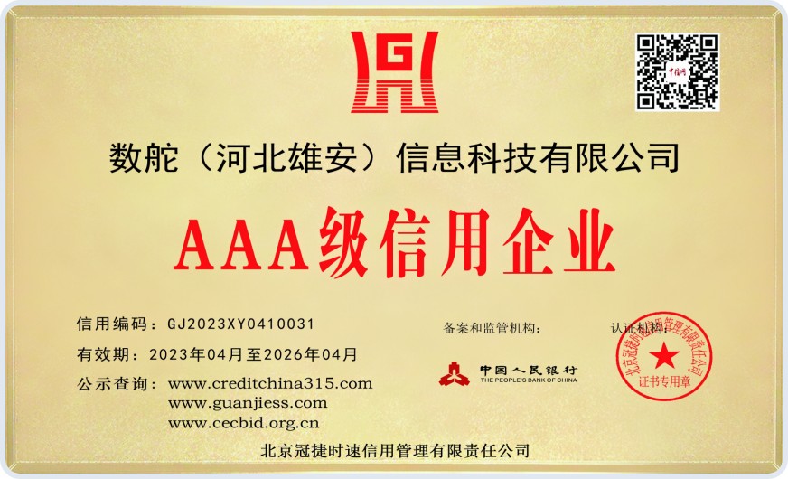 AAA信用等级认证